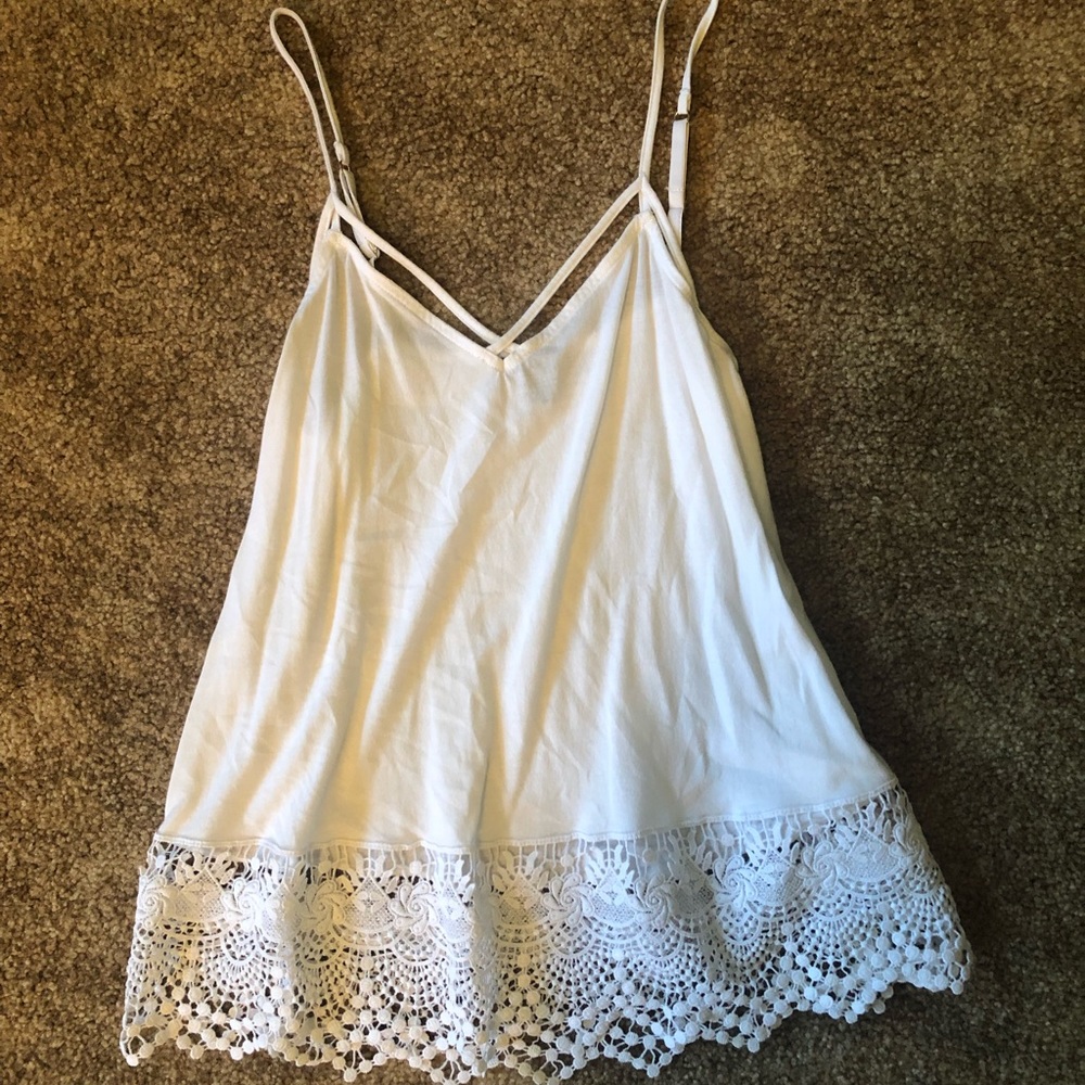 Express Tank with Lace Bottom Detail